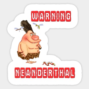 Warning neanderthal Sticker